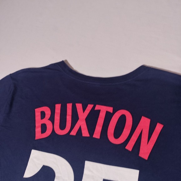 Nike Minnesota Buxton 25 Baseball T Shirt Men's Navy Blue Short Sleeve Sz L - Picture 4 of 9
